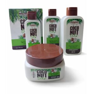 Kit Completo Coconut Oils – Shampoo/Condicionador/Finalizador/Máscara – RHENUKS